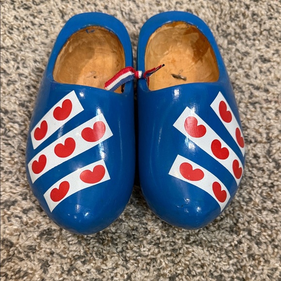 Fyrslan Other - Fyrslan Dutch Wooden Blue Clogs with Hearts small child